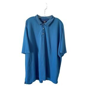Cutter & Buck Performance Short Sleeve Polo Collar Shirt Blue Size 3XL